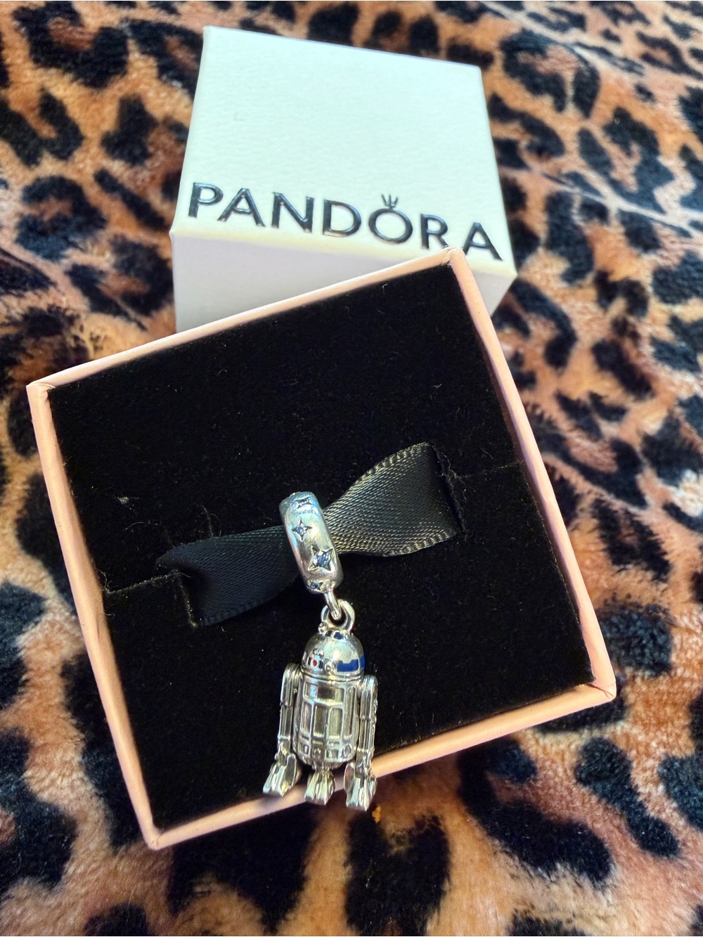 Pandora Silver R2-D2 Dangle Charm - Silver & Blue Accents
